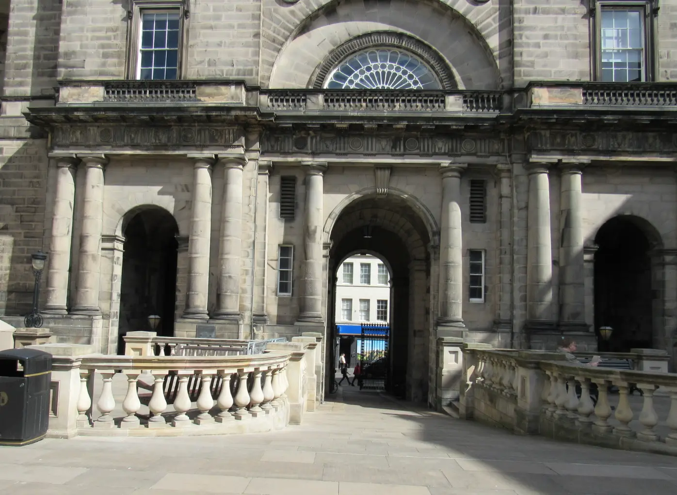 A classical stone archway in Edinburgh