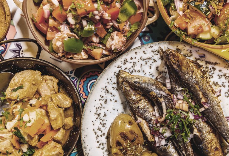 Grilled sardines and Portuguese small plates
