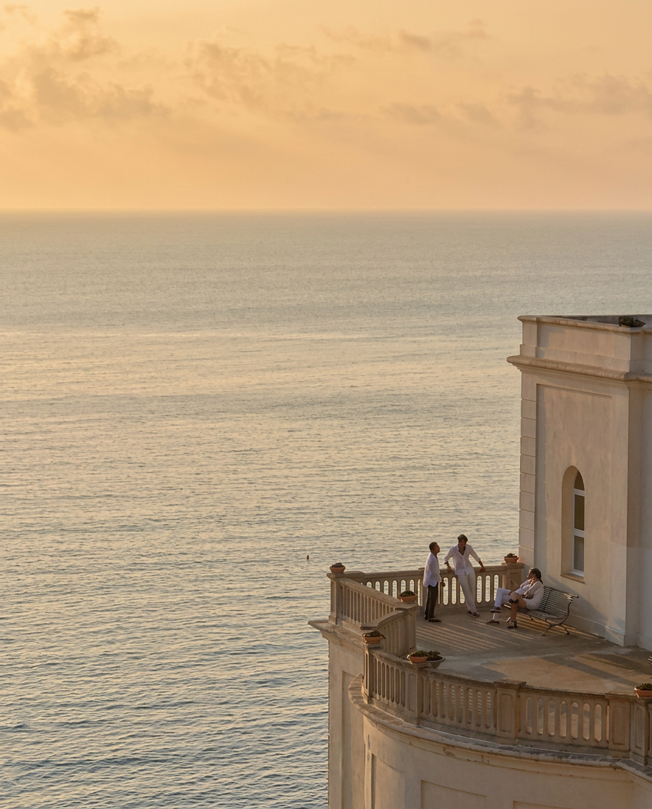 Mediterranean terrace overlooking the sea
