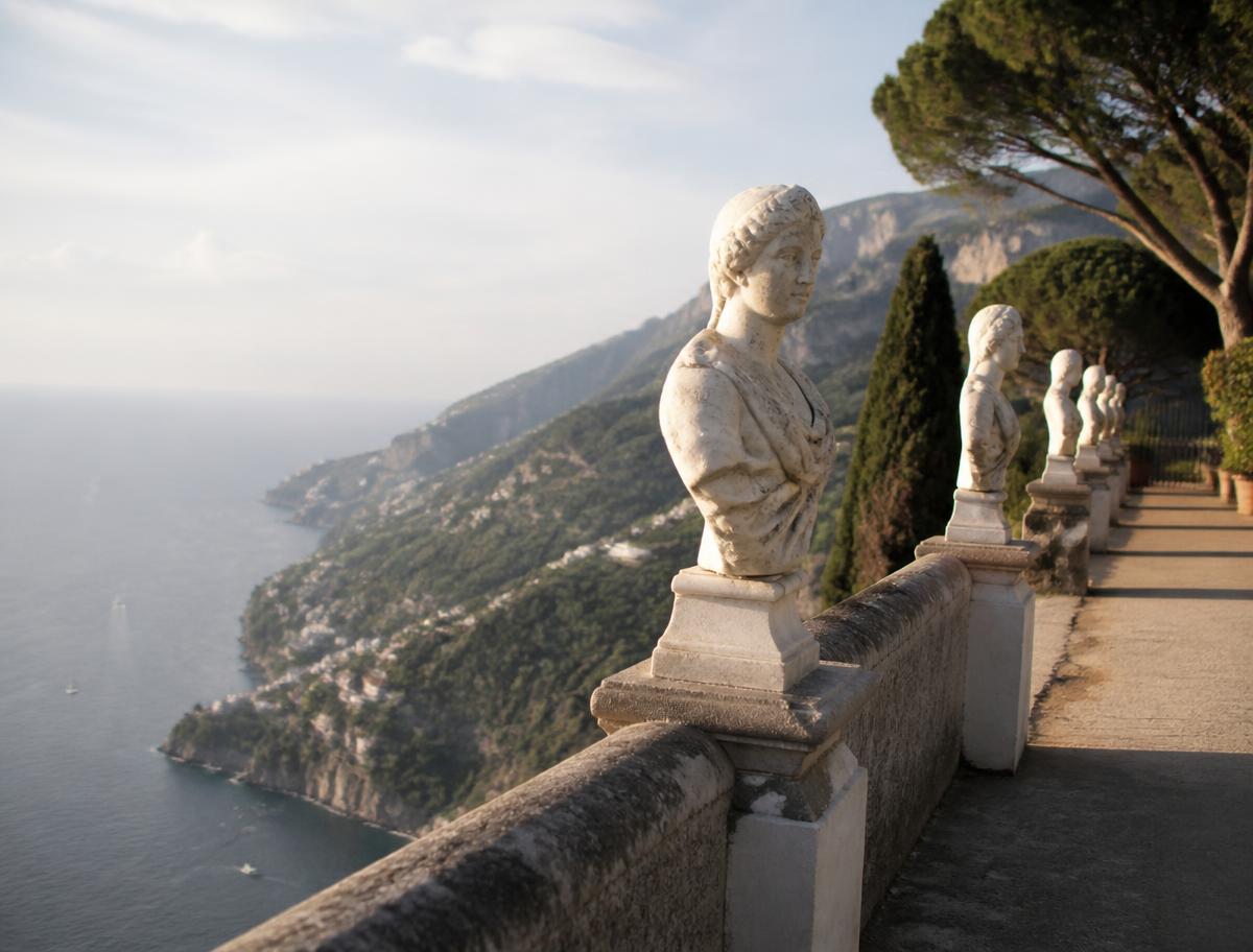 Ravello garden terrace above the sea